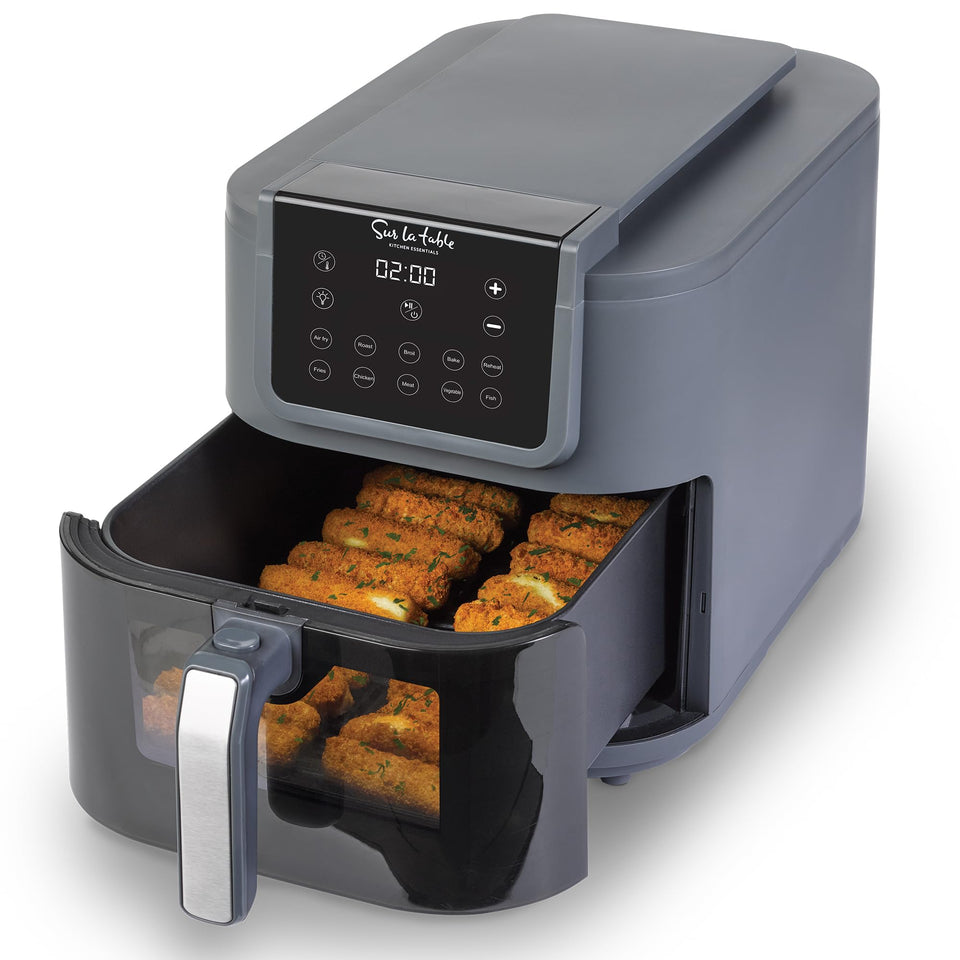 Sur La Table 5-in-1 air fryer with window view for easy progress checks.