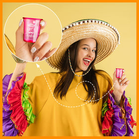 Sureio cactus sombrero maraca taco guitar piñata motif on necklace design.