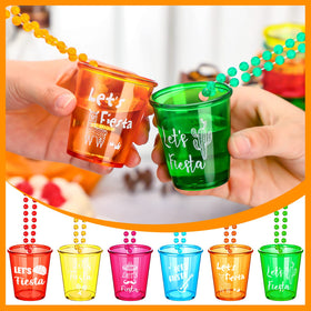 Sureio plastic shot glass necklace beads on a strap for lightweight wear.