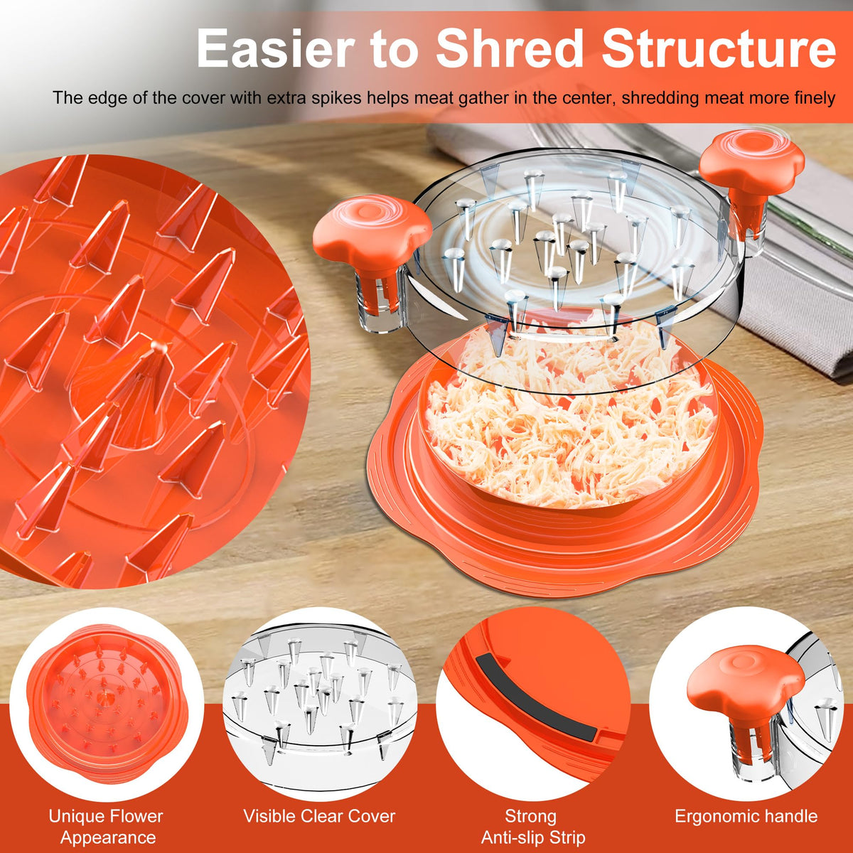 SURETIVIAN BPA-free, heat-resistant shredder suitable for kitchen prep.