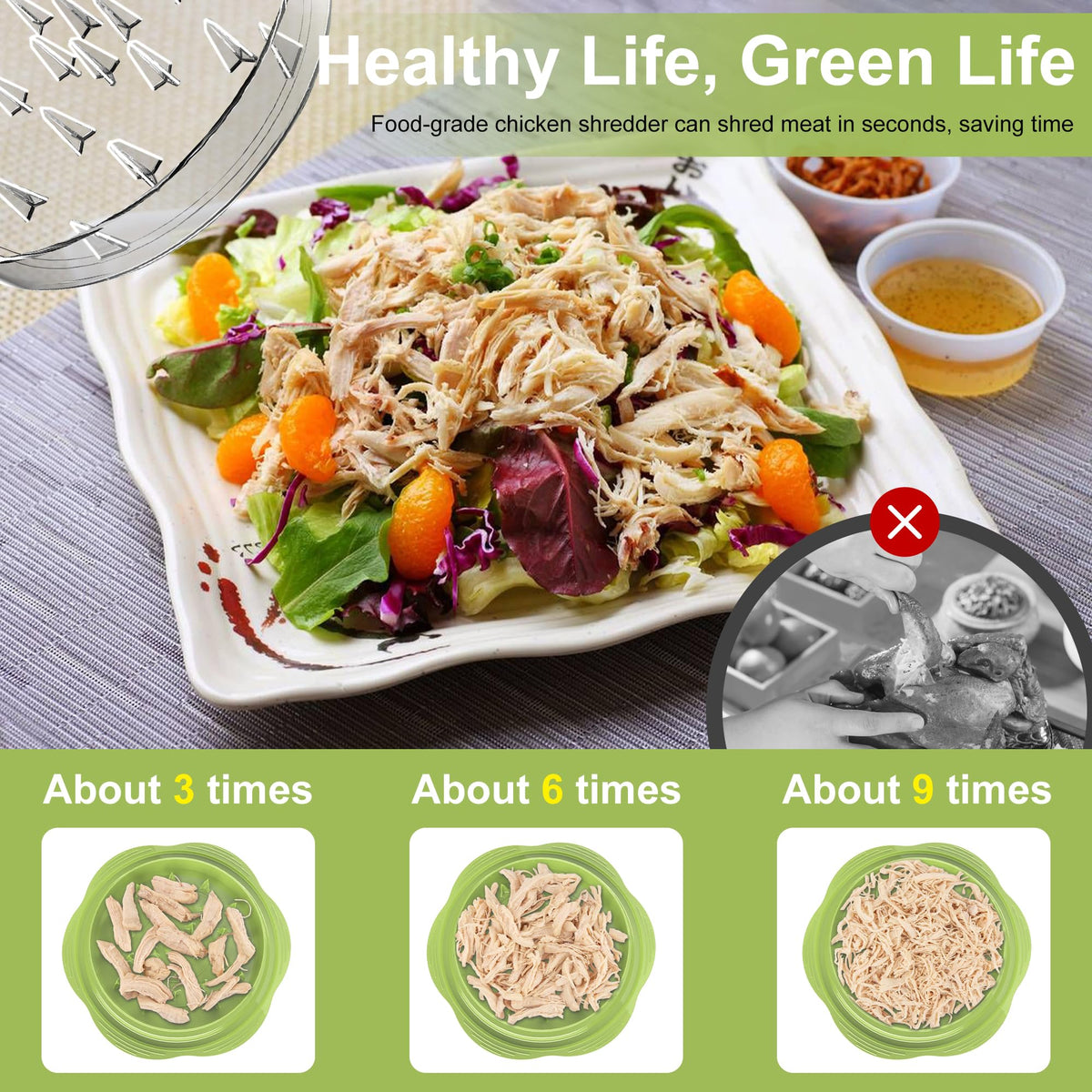 SURETIVIAN shredder with clear lid showing shredded meat progress