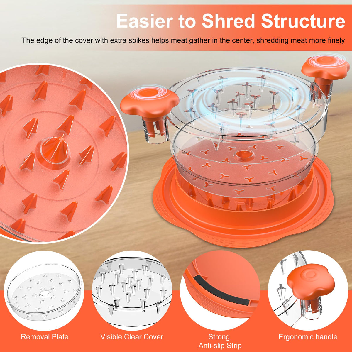Dishwasher-safe SURETIVIAN shredder ready for easy cleanup after meals.