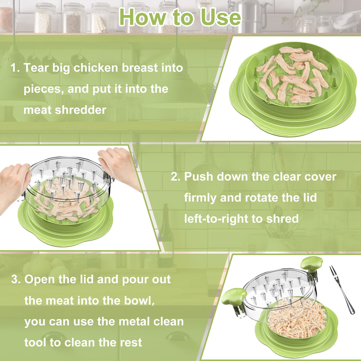 SURETIVIAN dishwasher-safe shredder for easy cleanup