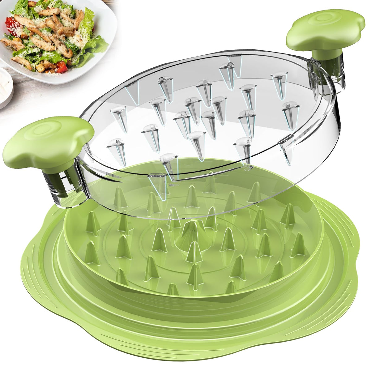 SURETIVIAN chicken shredder twist with brush and fork for quick shredding