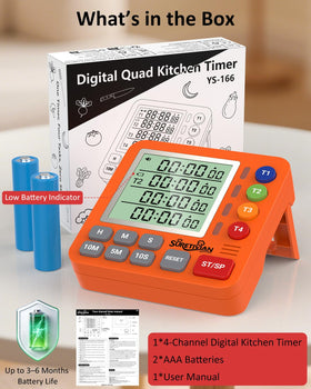 Suretivian kitchen timer in use during meal prep and cooking.