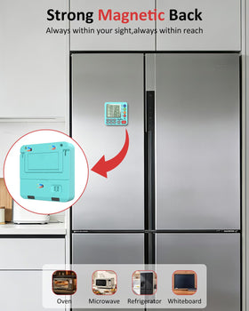 SURETIVIAN timer offers loud or silent alarm with color-coded finish