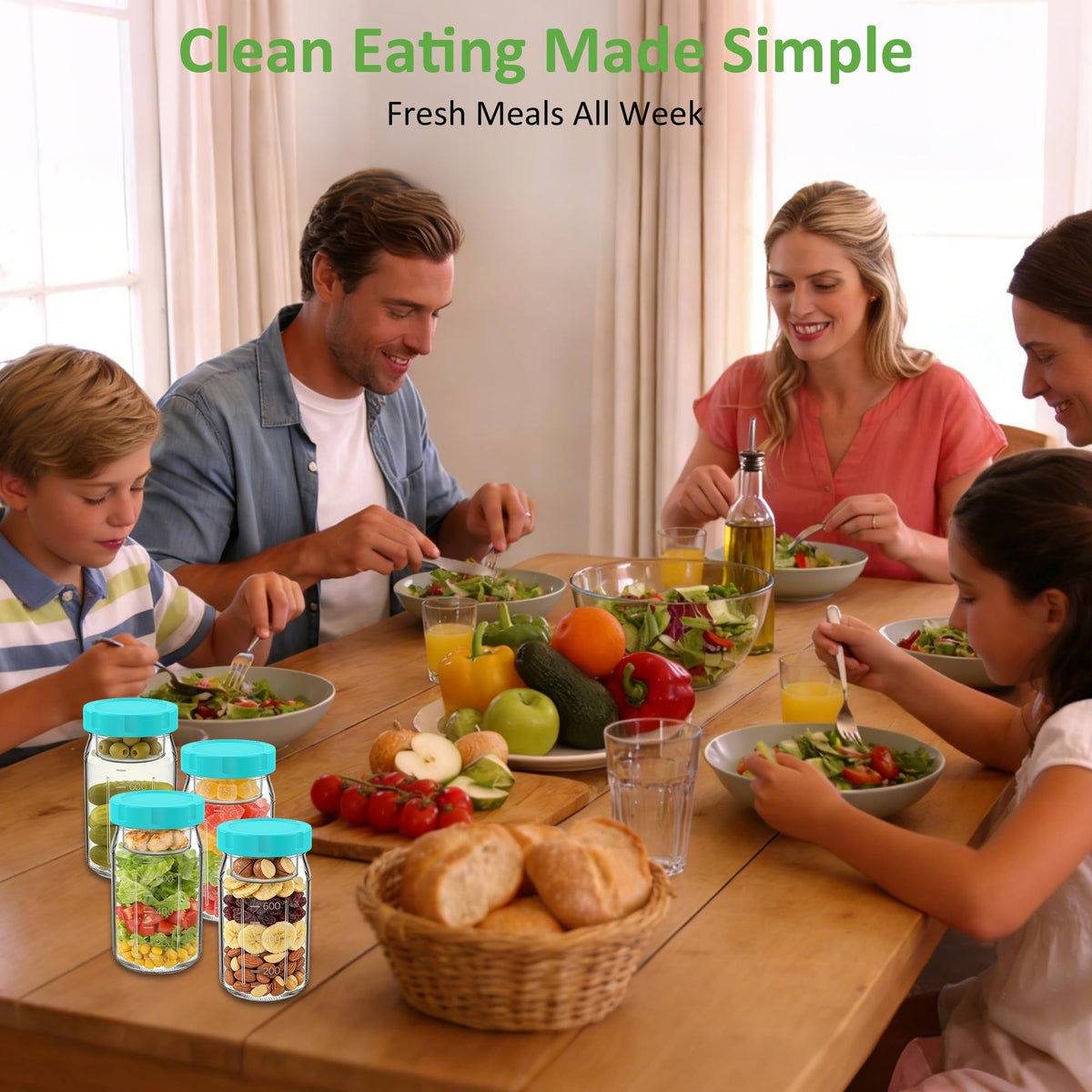 SURETIVIAN versatile glass container for salads, oats, yogurt.