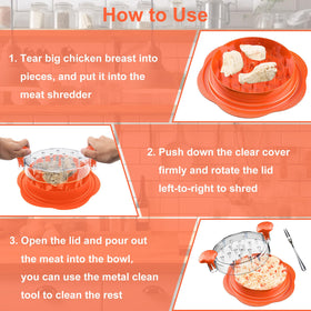 SURETIVIAN versatile shredder works with chicken, pork, beef, and vegetables.