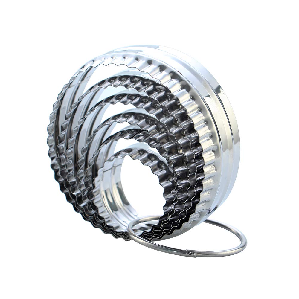 SurgeHai fluted round cutter 3.0-inch perfect for cookies and pastries with flair.