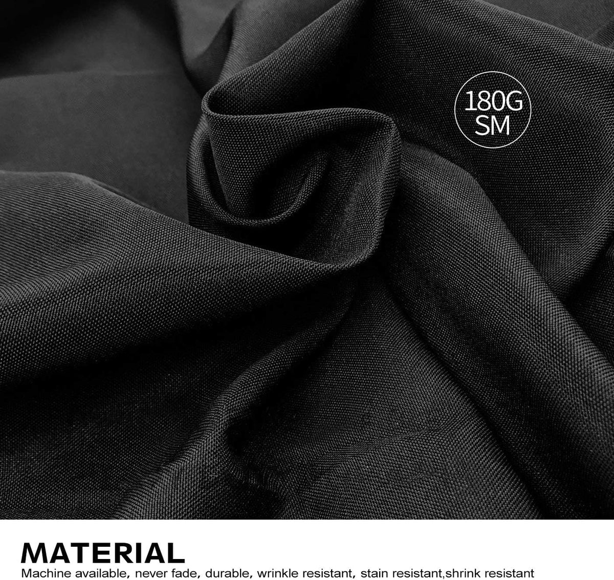 Close-up texture of Surmente polyester tablecloth for lasting wear and clean presentation.