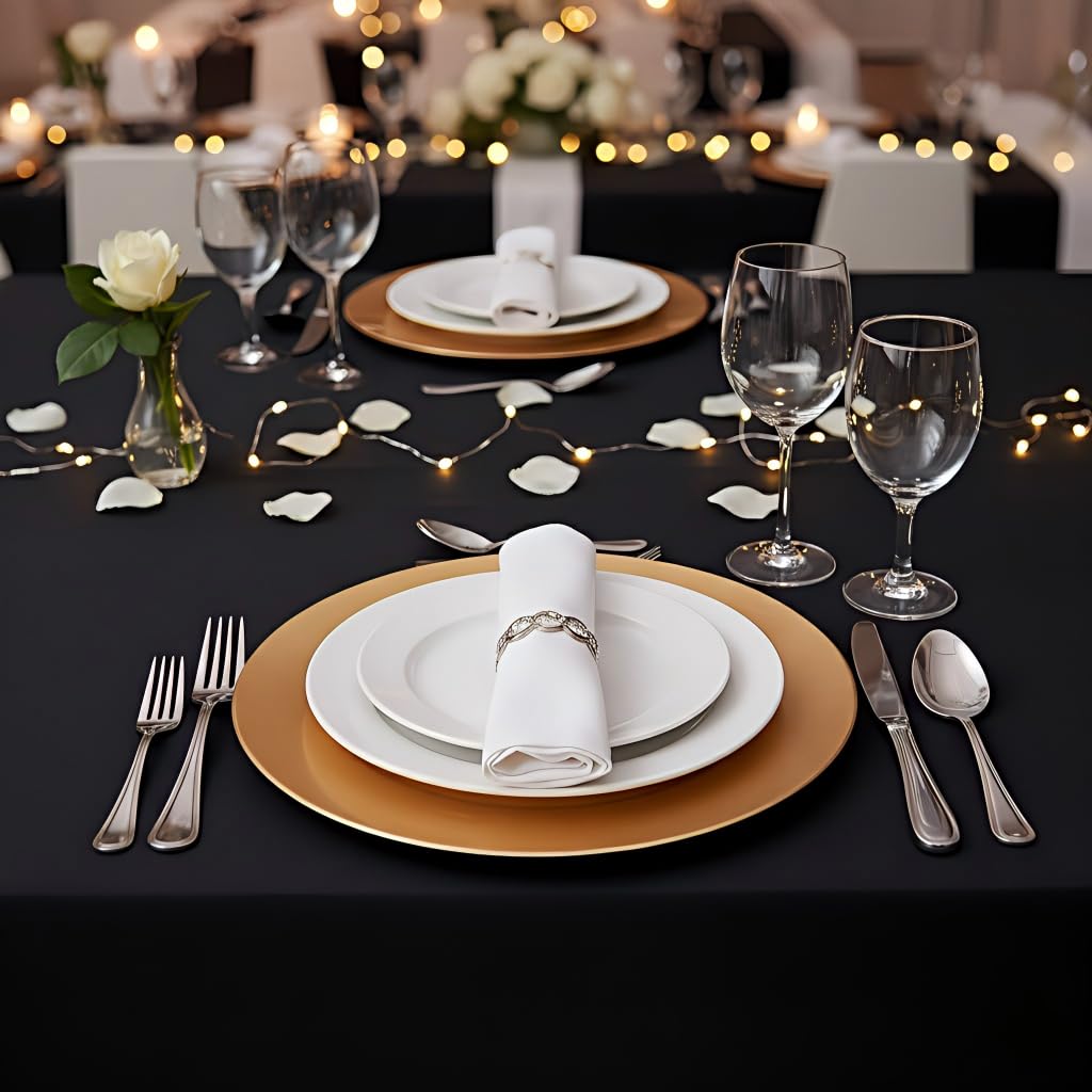 Surmente tablecloth on a rectangular table showing full coverage and elegant drape.