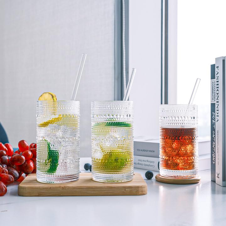Suroque dishwasher safe hobnail glasses for easy cleaning