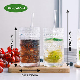 Suroque hobnail glass straws highlighting eco friendly sipping