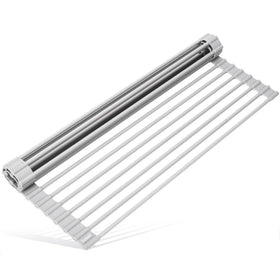 Surpahs roll-up dish drying rack over sink fits 16.5 inches for space-saving drying.