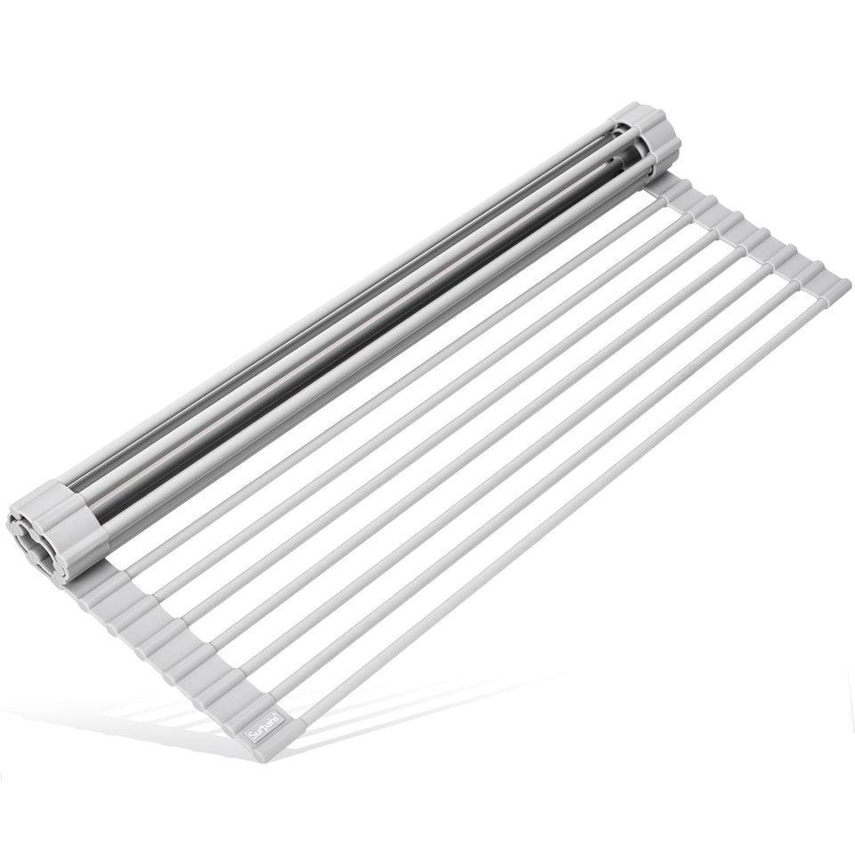 Surpahs roll-up dish drying rack over sink fits 16.5 inches for space-saving drying.