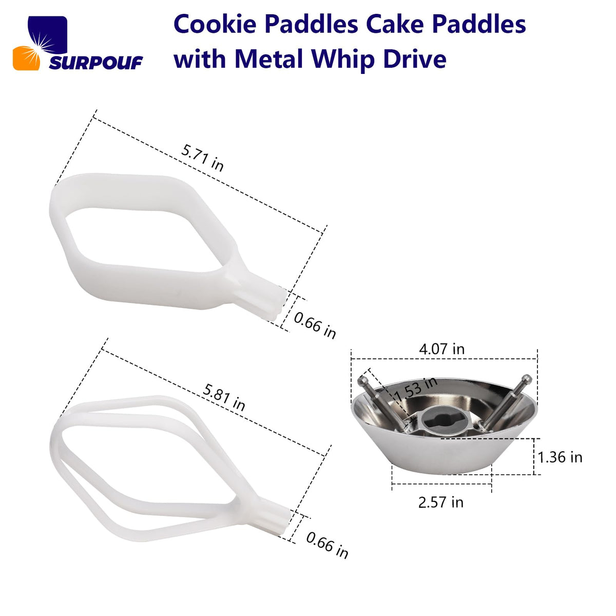 Surpouf cookie paddle delivers even blending, minimizing flour clumps and ensuring texture.