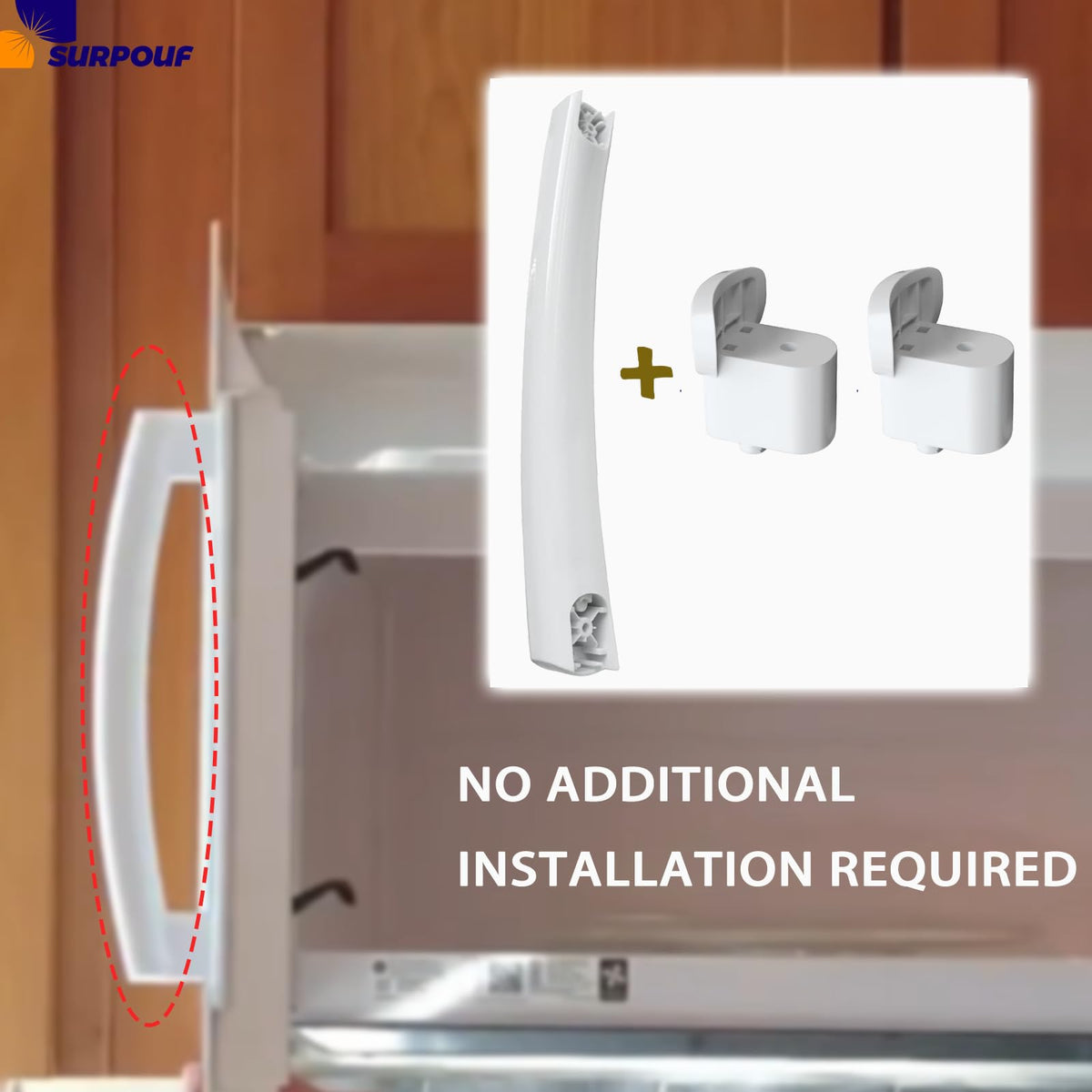 SURPOUF microwave-door-handle-fit, compatible with multiple GE and Kenmore ovens.