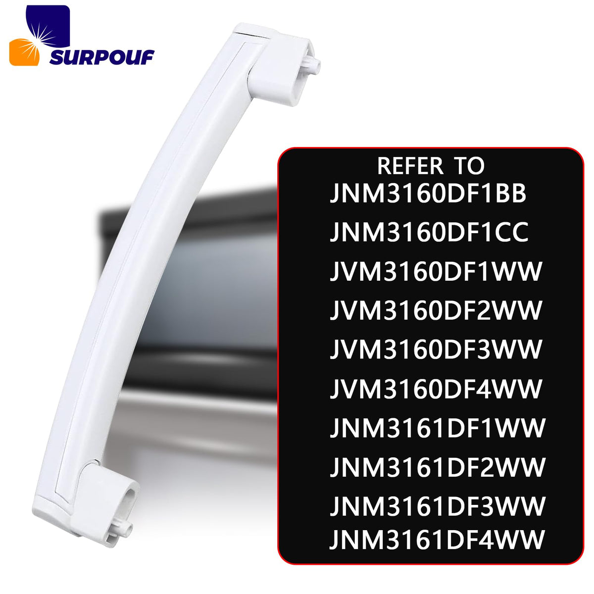 SURPOUF microwave-handle-assembly, ready-to-install unit without extra parts.