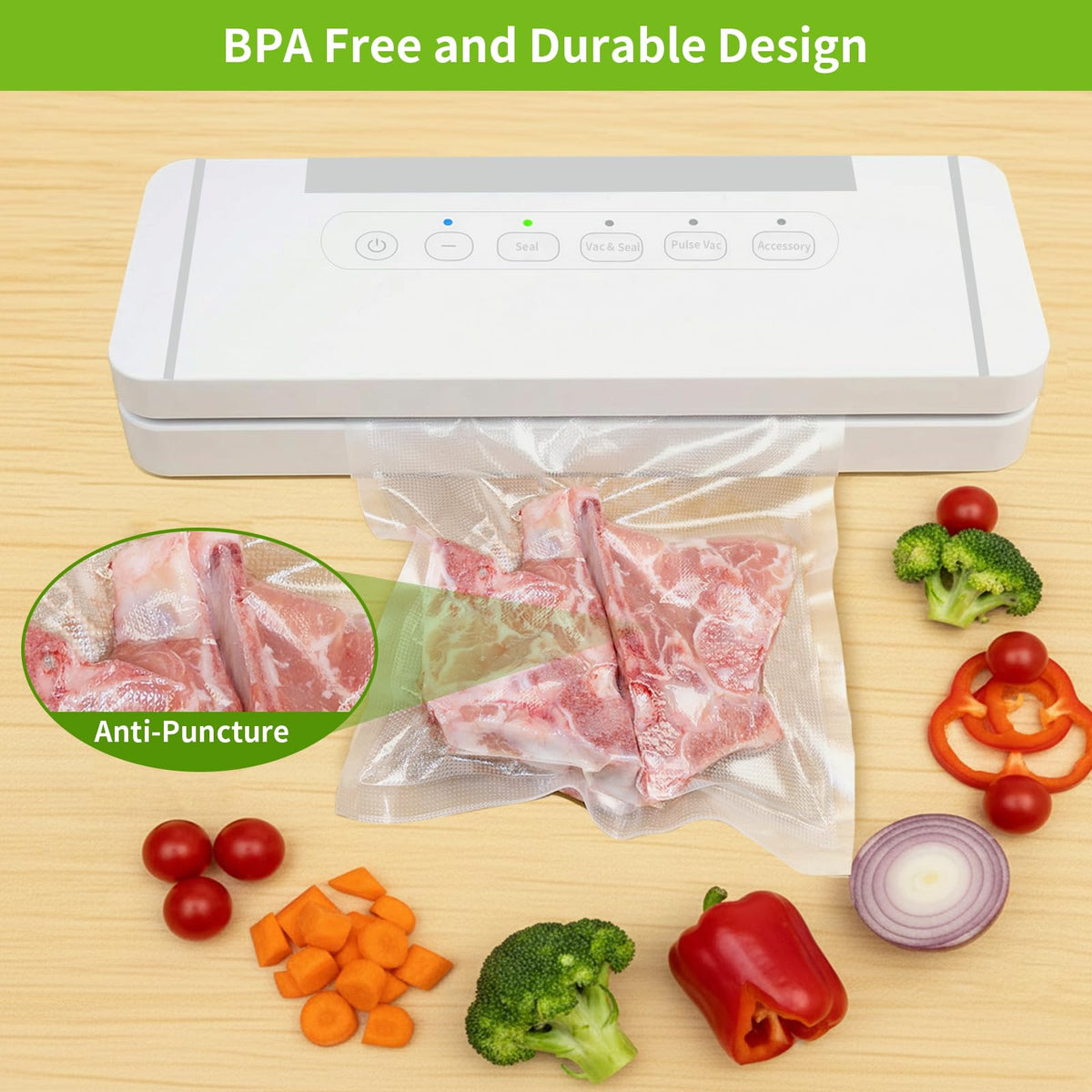 SurpOxyLoc kitchen use image; clamp-style seal for reliable sous vide prep.