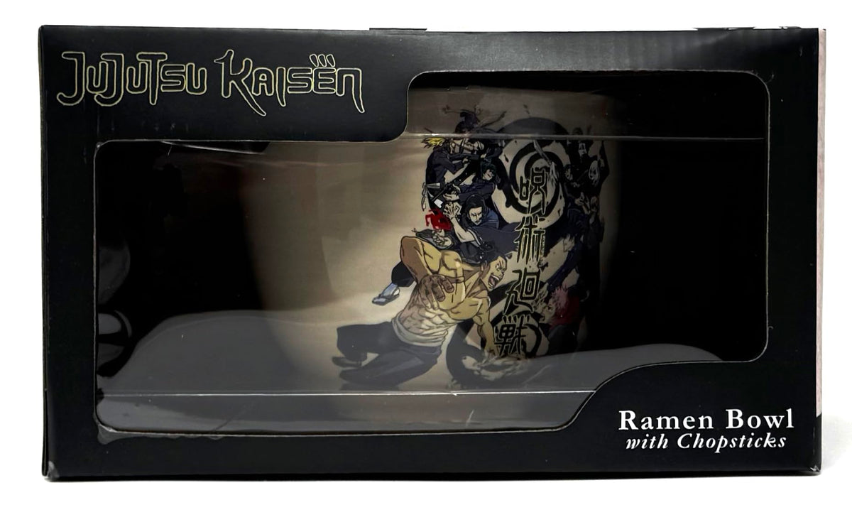 Surreal Entertainment JJK ramen bowl includes chopsticks for ready-to-eat meals