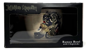 Surreal Entertainment JJK ramen bowl includes chopsticks for ready-to-eat meals