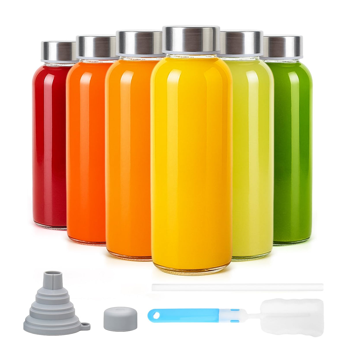 Sursip 10 oz glass bottle with stainless steel lid for spill-free on-the-go hydration.