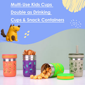 Sursip snack lid converts cup to portable snack container.