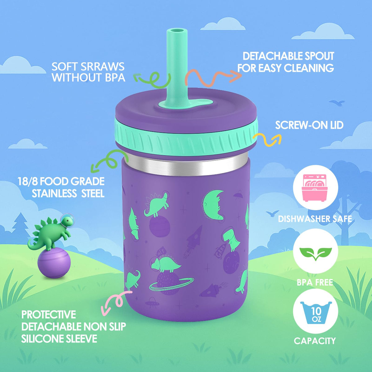 Sursip stainless steel toddler cup, a durable option for active kids.