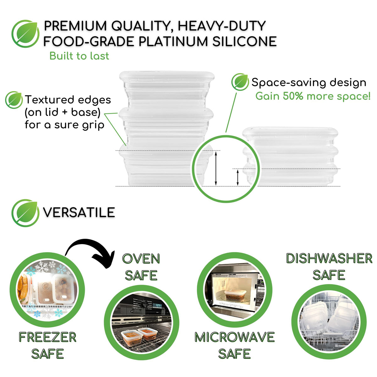 Sustainable Containables freezer-to-oven-safe set used for cold and hot meals