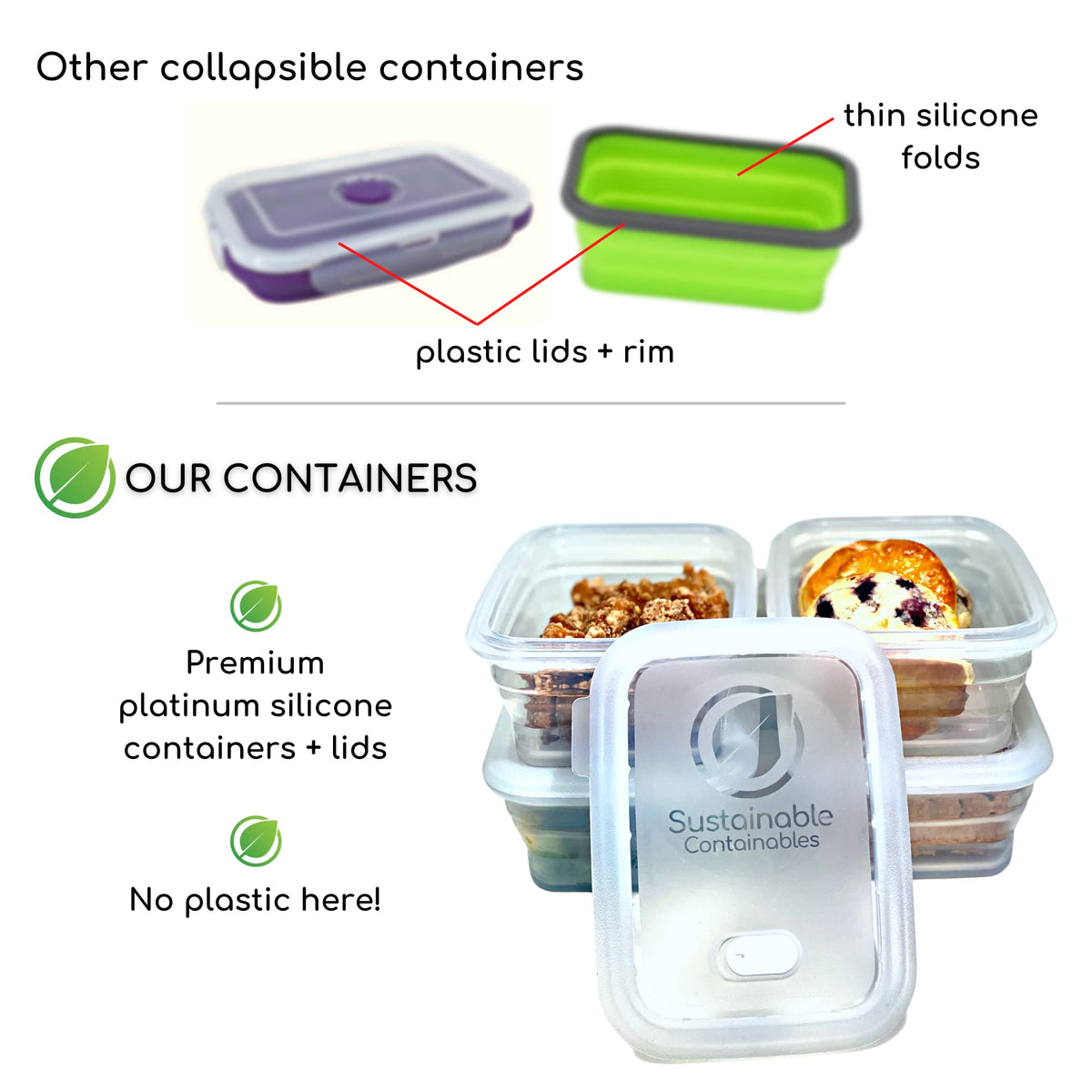 Sustainable Containables microwave-safe container pictured with reheated leftovers