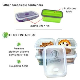 Sustainable Containables microwave-safe container pictured with reheated leftovers