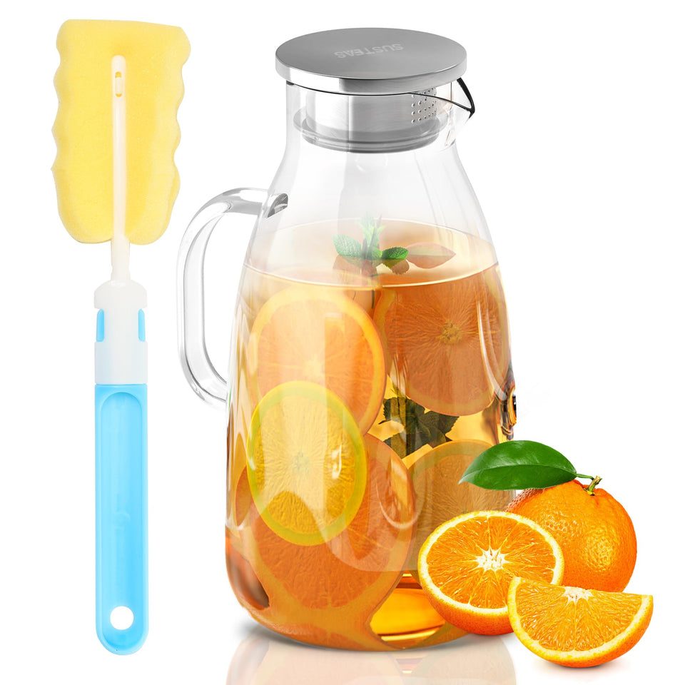 SUSTEAS 3-liter pitcher with lid and nozzle for easy pouring.