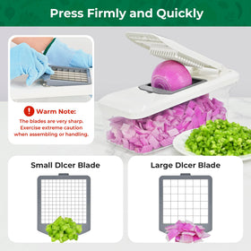 SUSTEAS 6-blade assembly exposed for slicing, shredding, and grating.