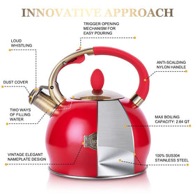 SUSTEAS kettle cool-touch handle for safe pouring.