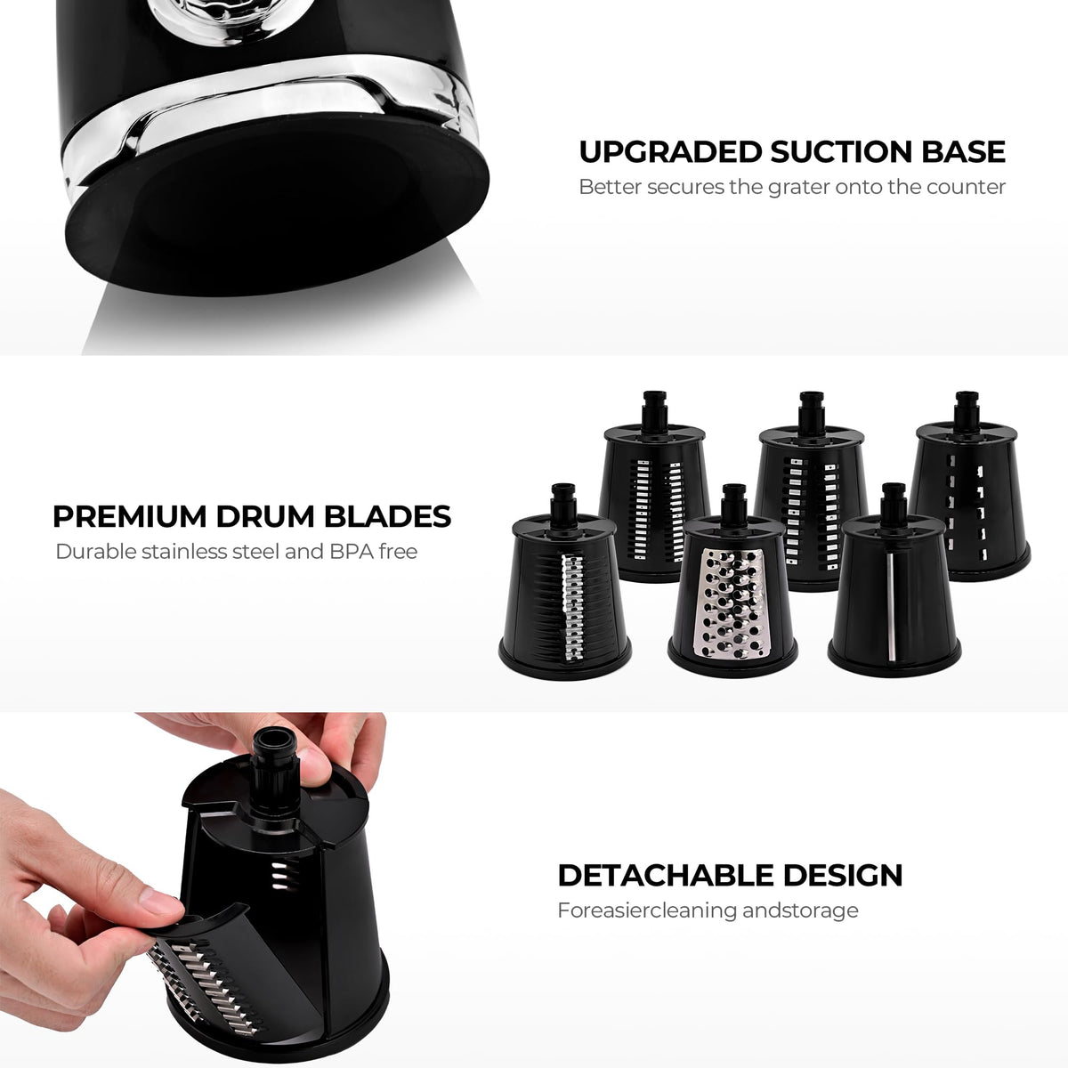 SUSTEAS detachable parts simplify cleaning and storage.