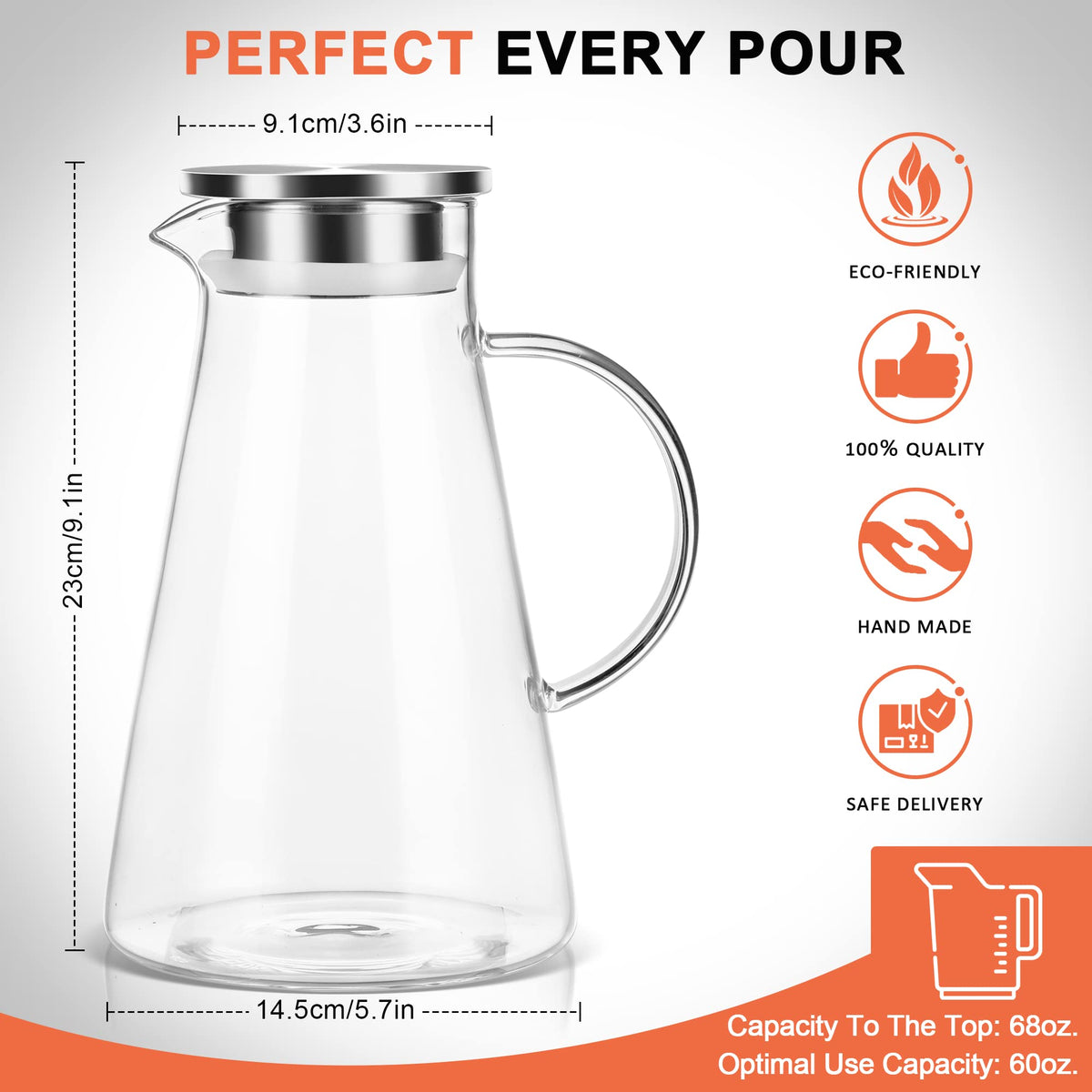 SUSTEAS drip-proof lid with silicone seal prevents countertop splashes.