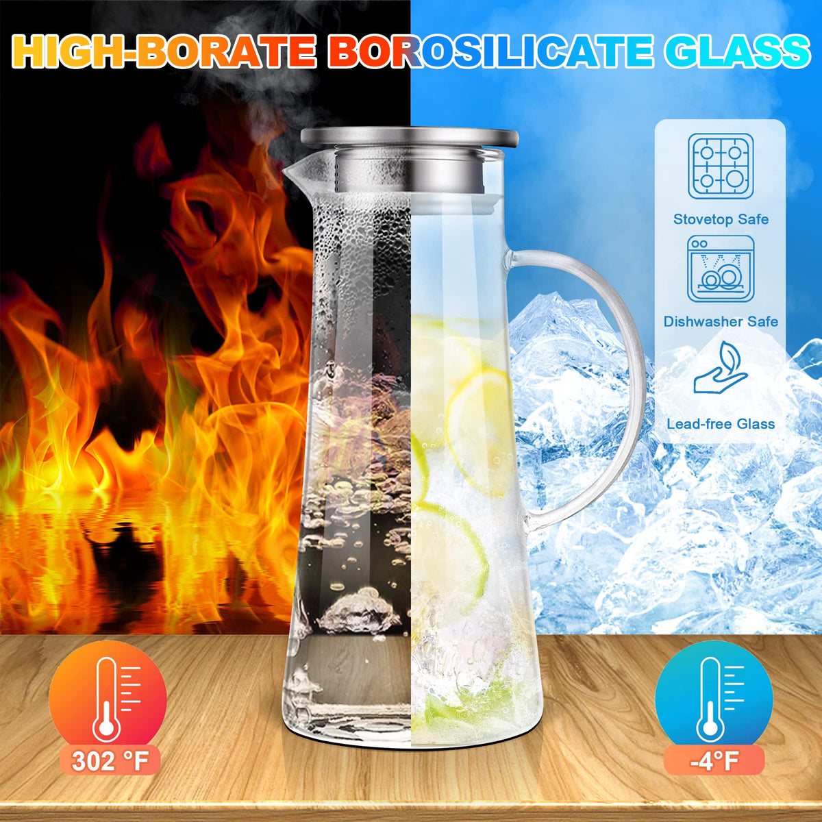 SUSTEAS drip-proof spout ensures clean, precise pouring for iced tea and juice