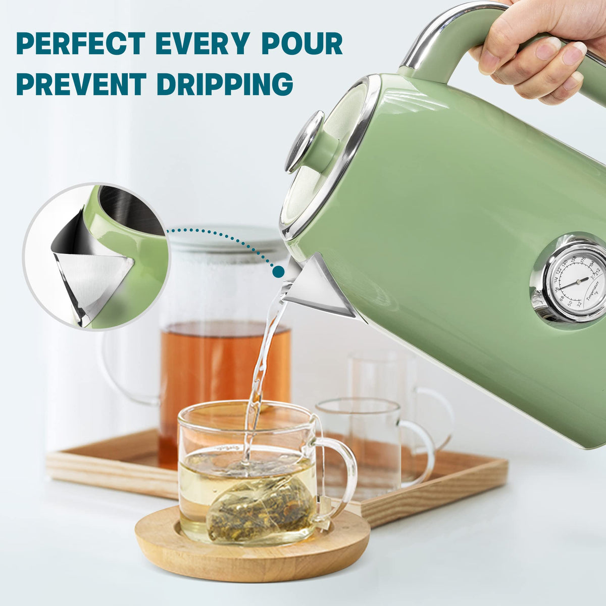 SUSTEAS auto shut-off and boil-dry protection for safe use.