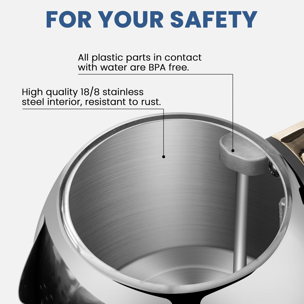 SUSTEAS ergonomic heat-resistant handle stays cool during pouring