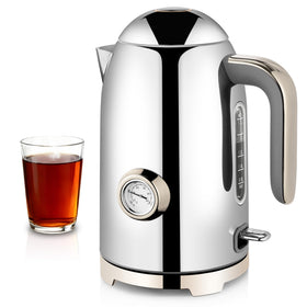SUSTEAS kettle glossy silver body shows durable stainless steel interior