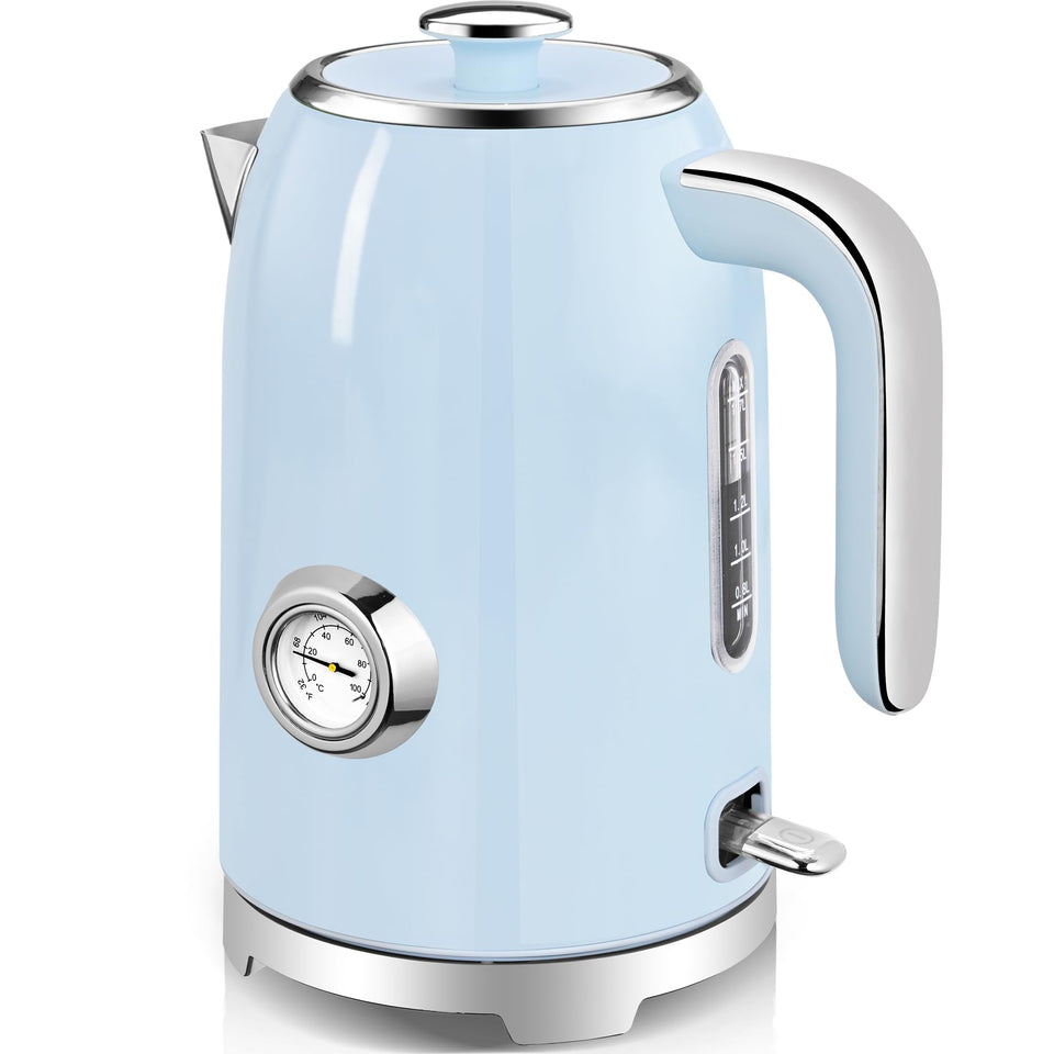 SUSTEAS Electric Kettle thermometer detail showing precise temperature cues for tea brewing