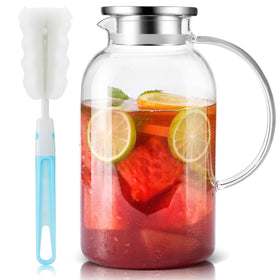 SUSTEAS glass pitcher with lid, 2.2L capacity for everyday beverages