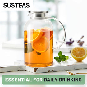 SUSTEAS versatile pitcher for iced tea, juice, or cocktails