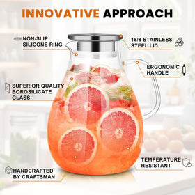 Versatile SUSTEAS pitcher suited for water, juice, milk, tea and more.