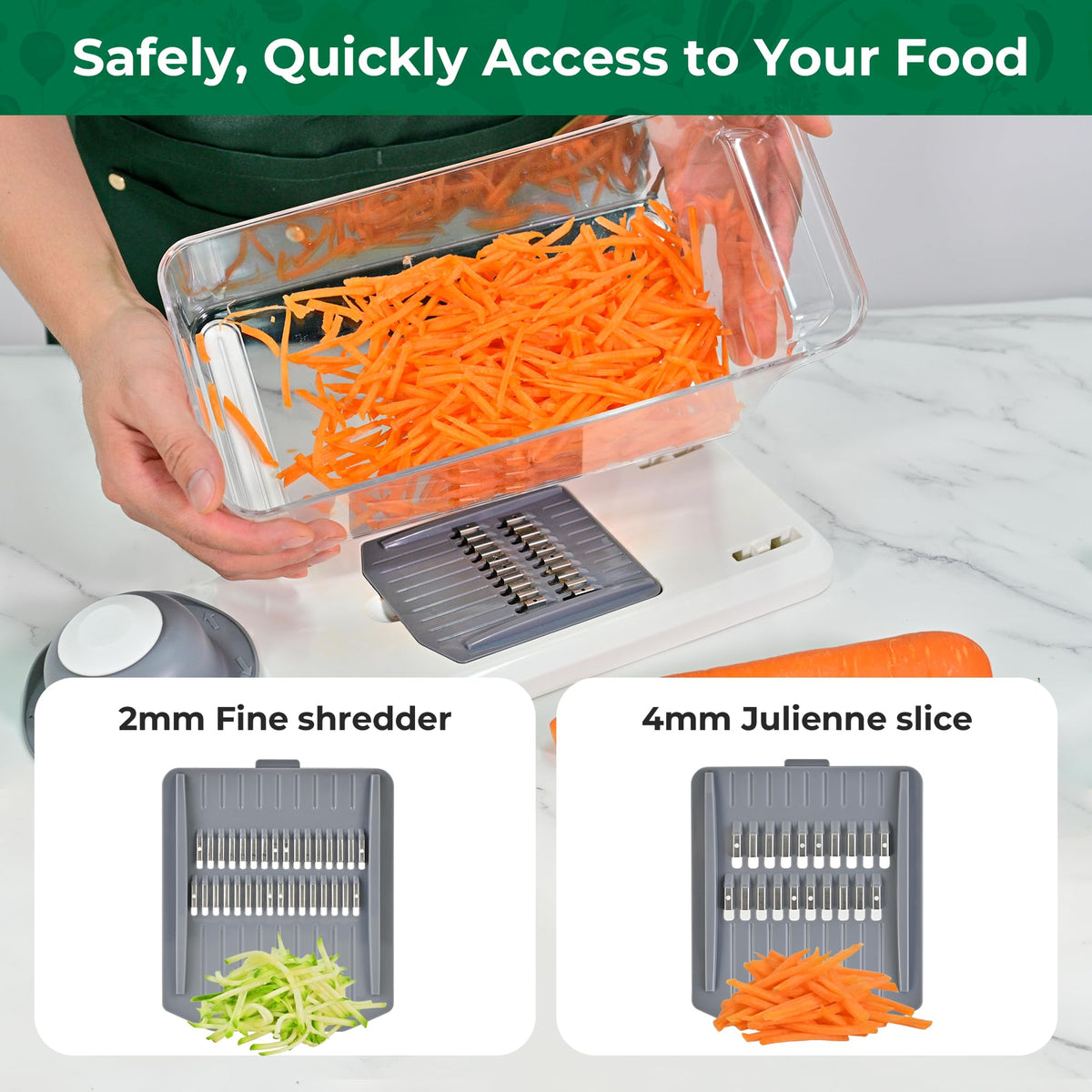 SUSTEAS non-slip feet keep stability during chopping.