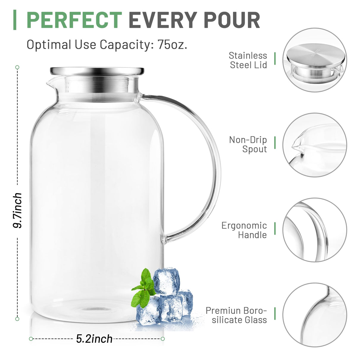 SUSTEAS ergonomic handle supports comfortable pouring