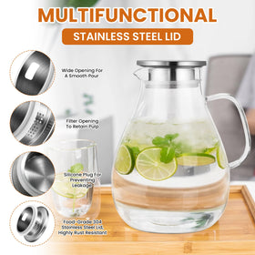 Double-outlet design lets you pour or strain to retain pulp or ice.