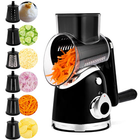 SUSTEAS rotary cheese grater handle for smooth, controlled shredding.