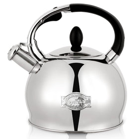 SUSTEAS stove top kettle handle close-up shows cool-touch grip for safe pouring