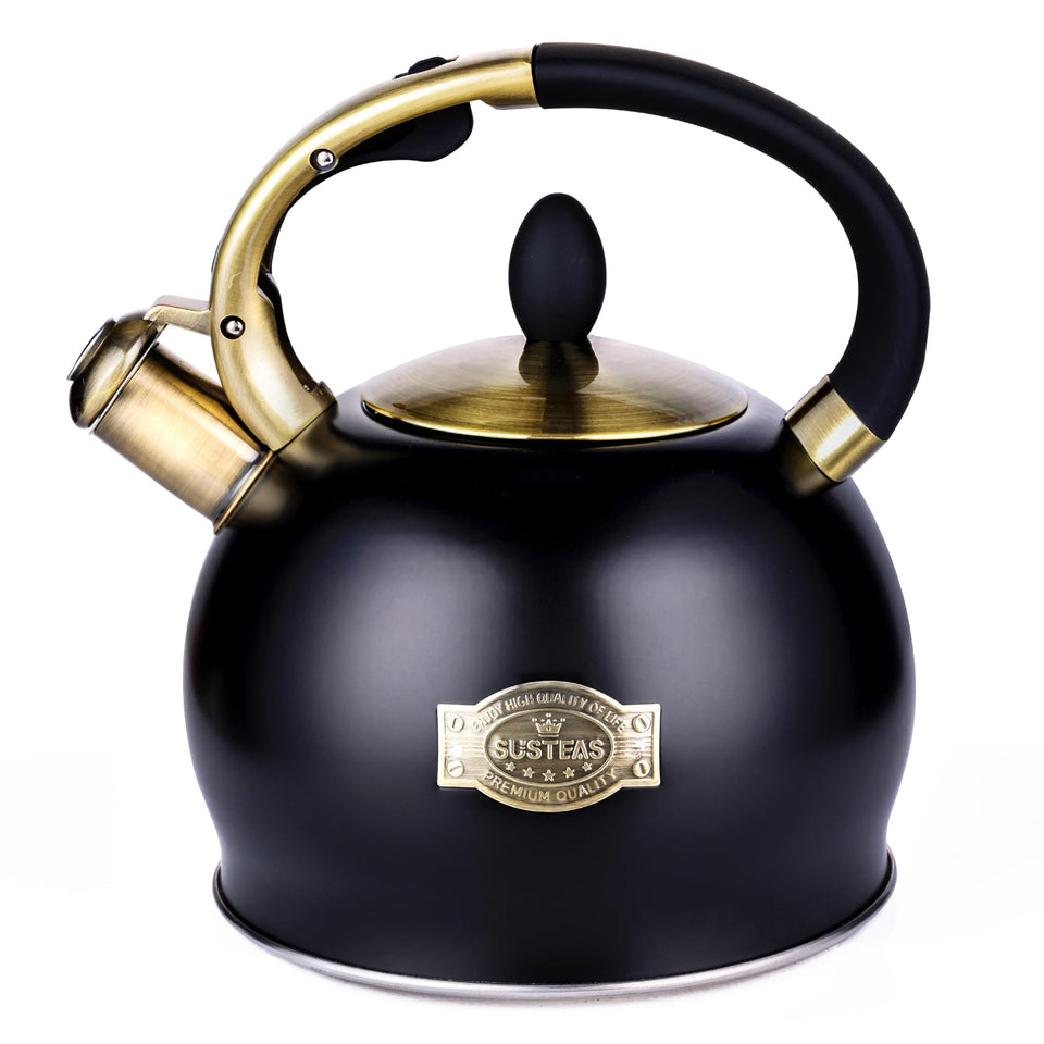 SUSTEAS stove top kettle with cool touch handle for safe pouring and comfort